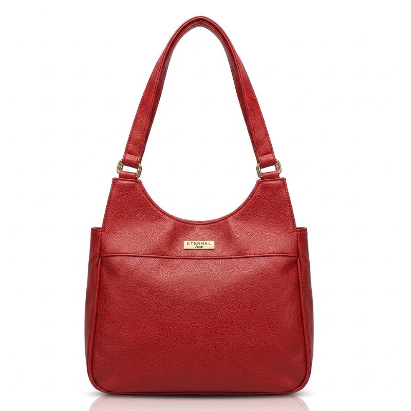 Eternal red leather texture handbag