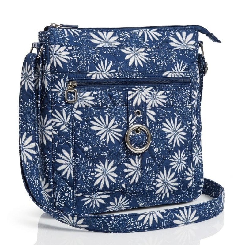 Multiple positions floral print crossbody
