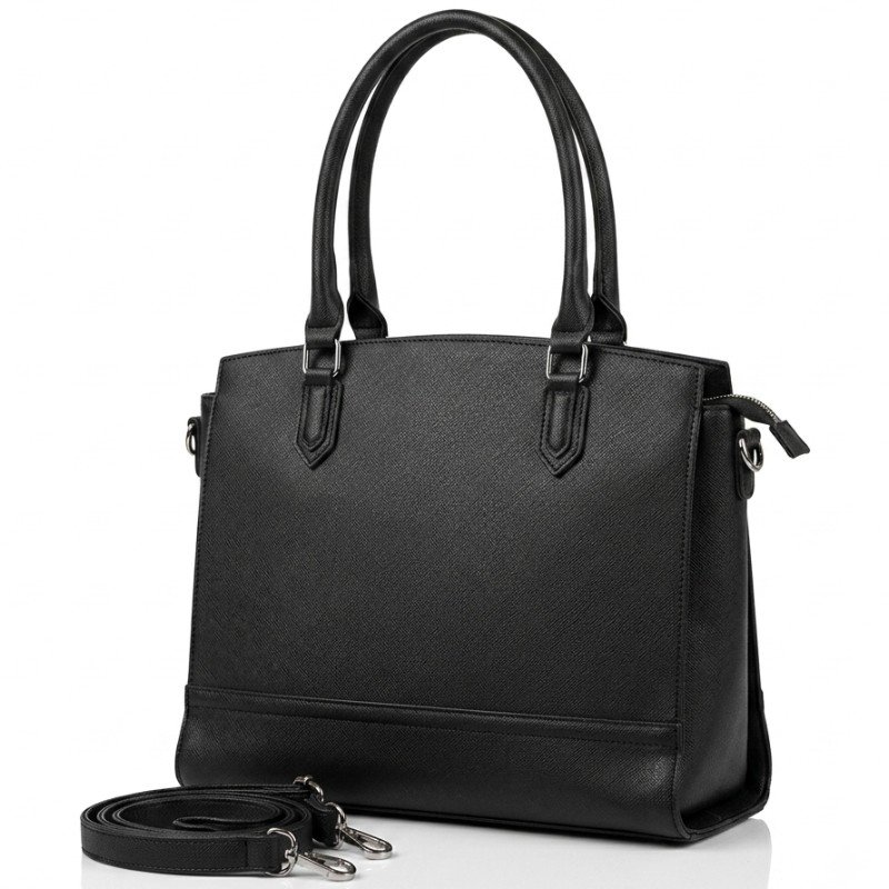 Black Saffiano Leather Tote Bag