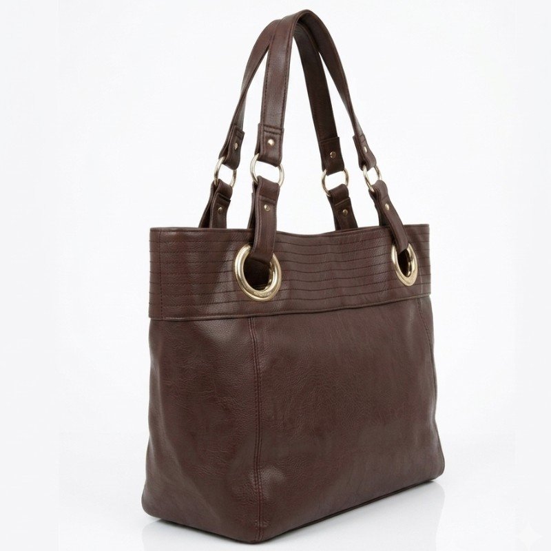 Chocolatey brown stylish leather handbag