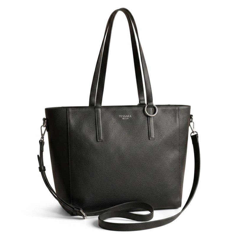 Tessra Milano black leather handbag