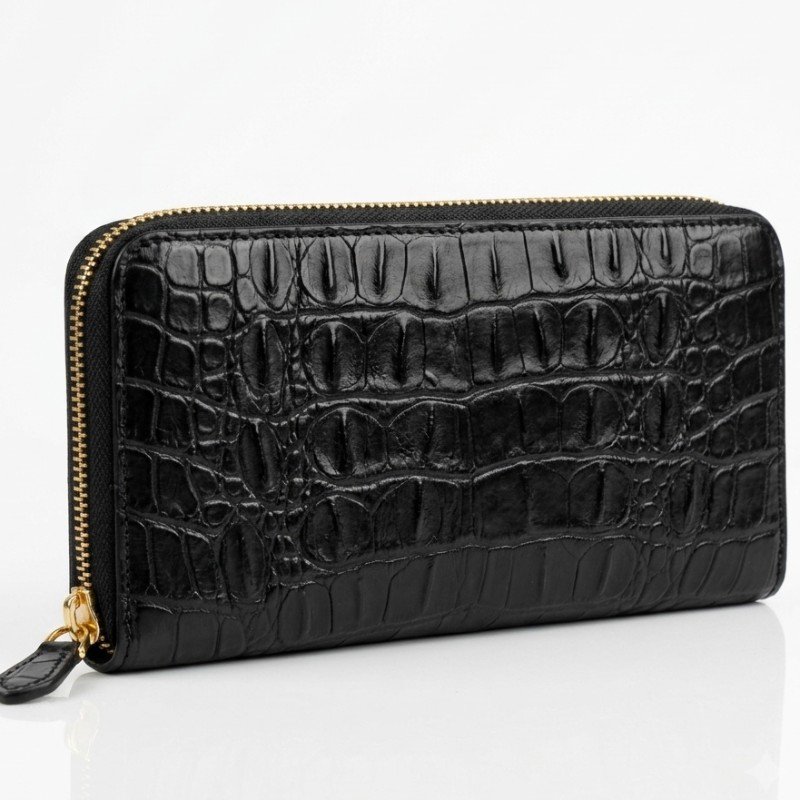 Black crocodile leather wallet
