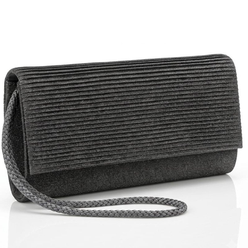 grey pleated clutch