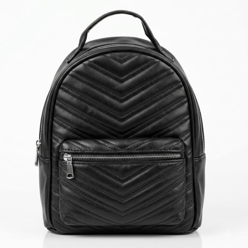 Black quilted leather mini Bagpack Slightly used condition