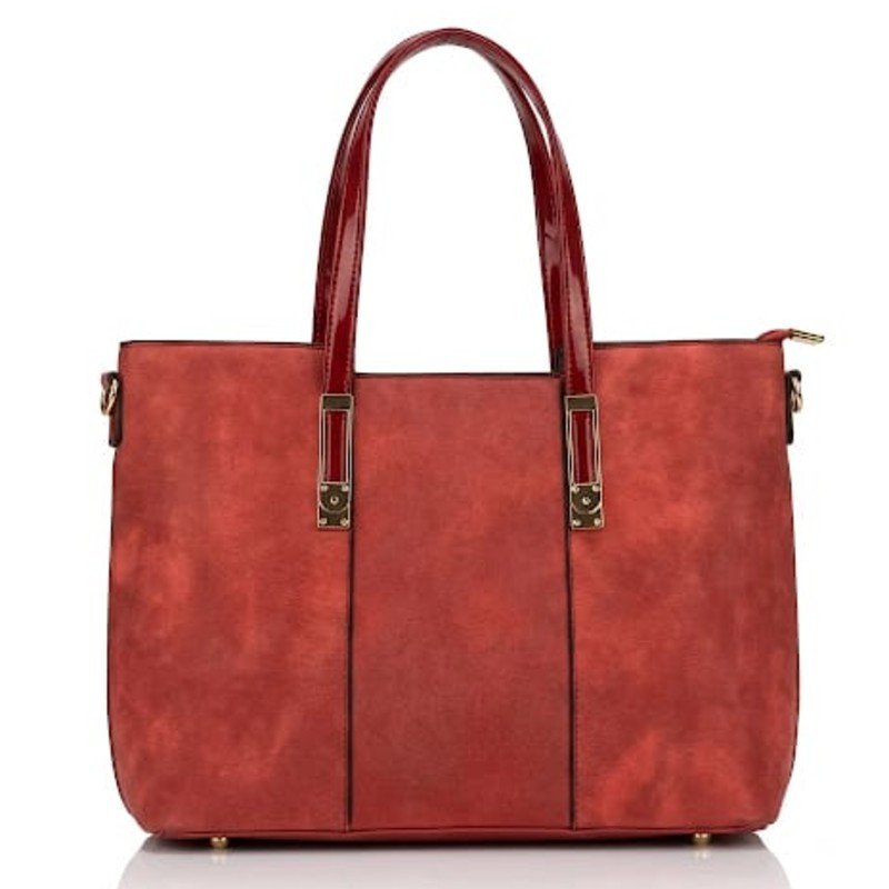 Premium Rust Red Suede Tote Bag