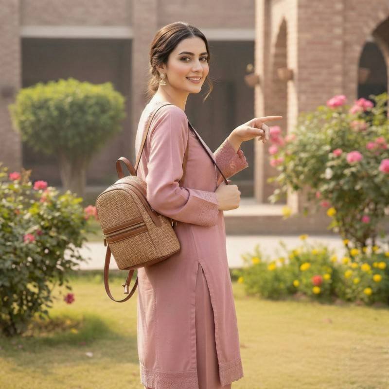 Cute Hote Fashion PE Straw Small Bagpack - view 2