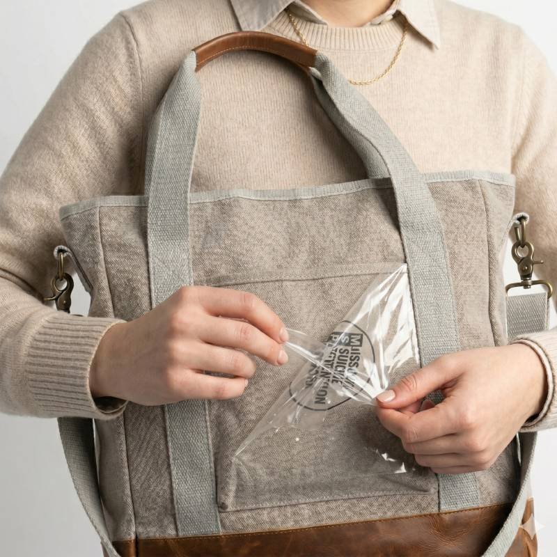 Canvas Deinm+leather mother Bag - view 2