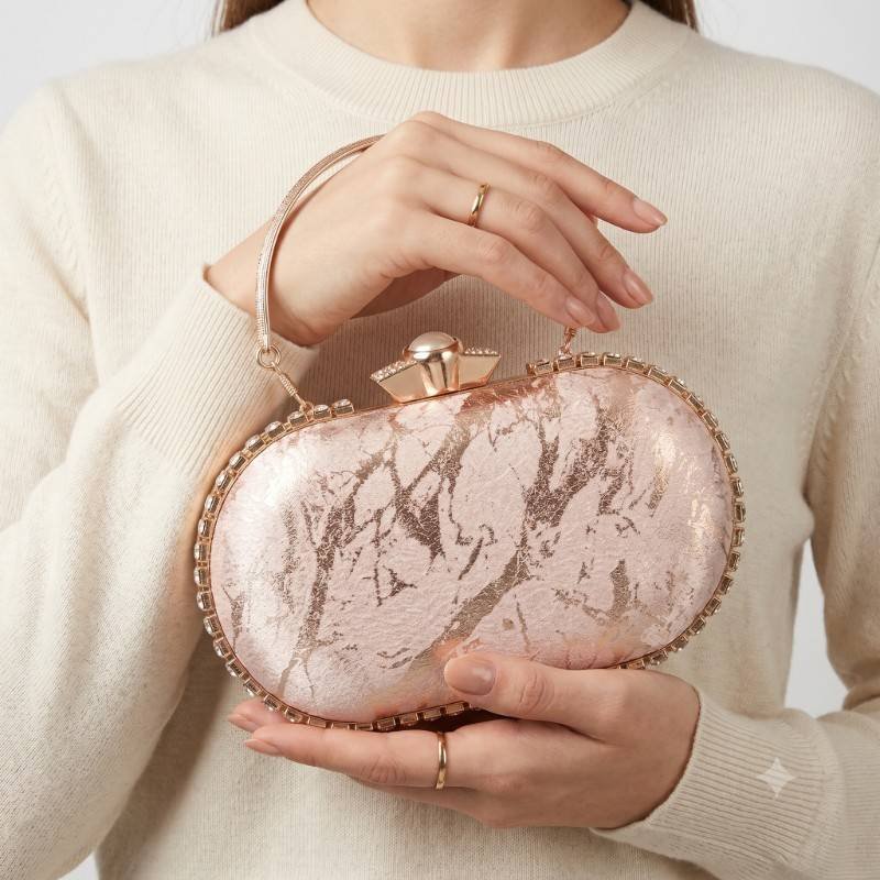 Marble style fancy party clutch - view 2