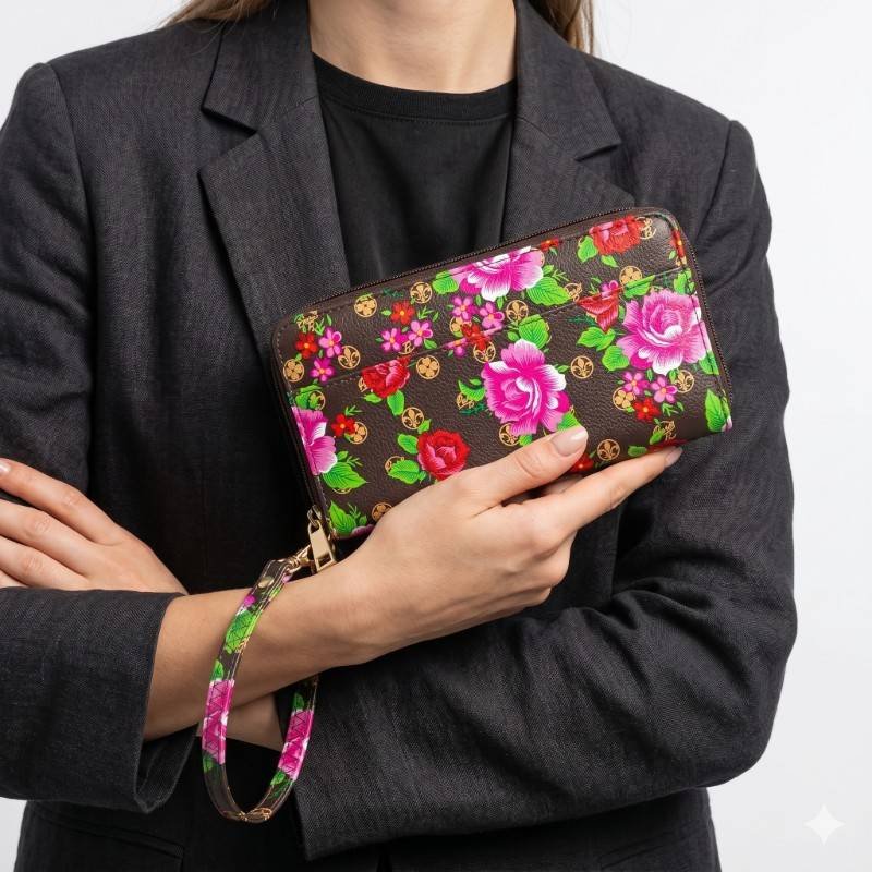 Beautiful floral print wallet - view 2