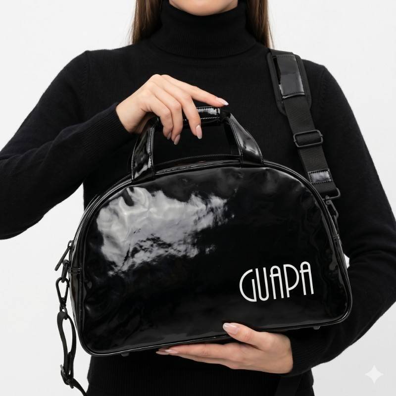 Guapa black jelly Leather traveling bag - view 2