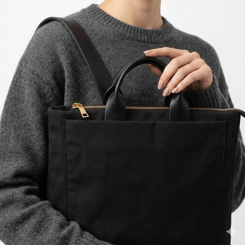 Black decent look Bagpack+Mother Bag - view 2