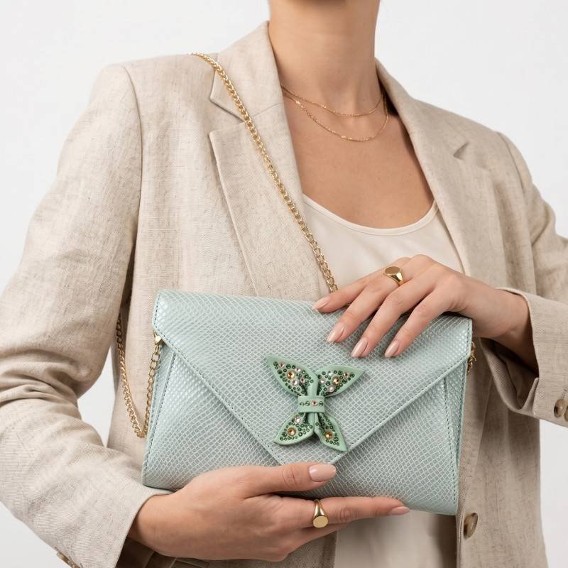 Beautiful pastel green crossbody+Clutch - view 2
