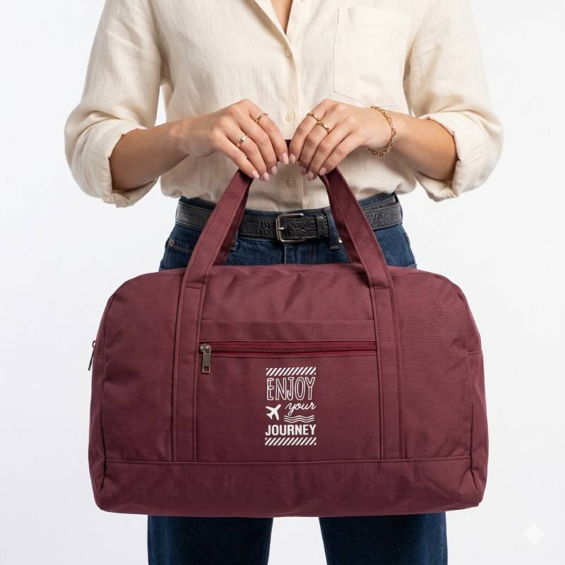 Premium Quality Maroon Travel Duffel Bag - view 2