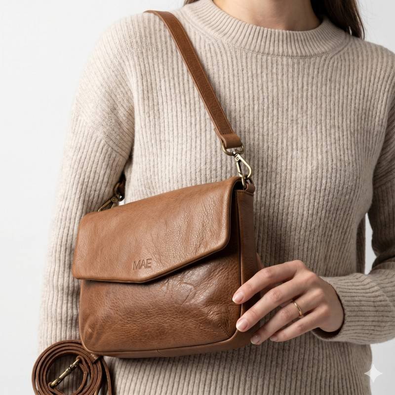 MAE branded leather Crossbody Bag view 2