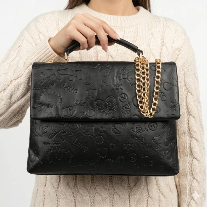 Beautiful black leather Crossbody - view 2