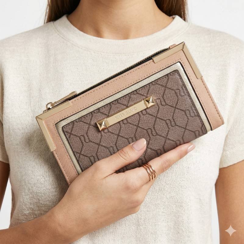 River island branded coded clutch +wallet - view 2