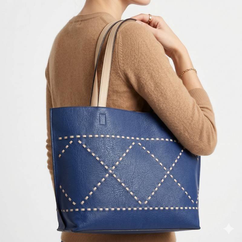 Nanushka origami tote bag with contransting cream colored - view 2