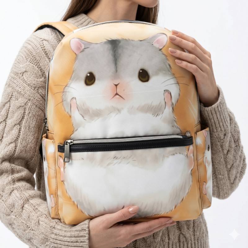 Hamster print backpack design for children - view 2