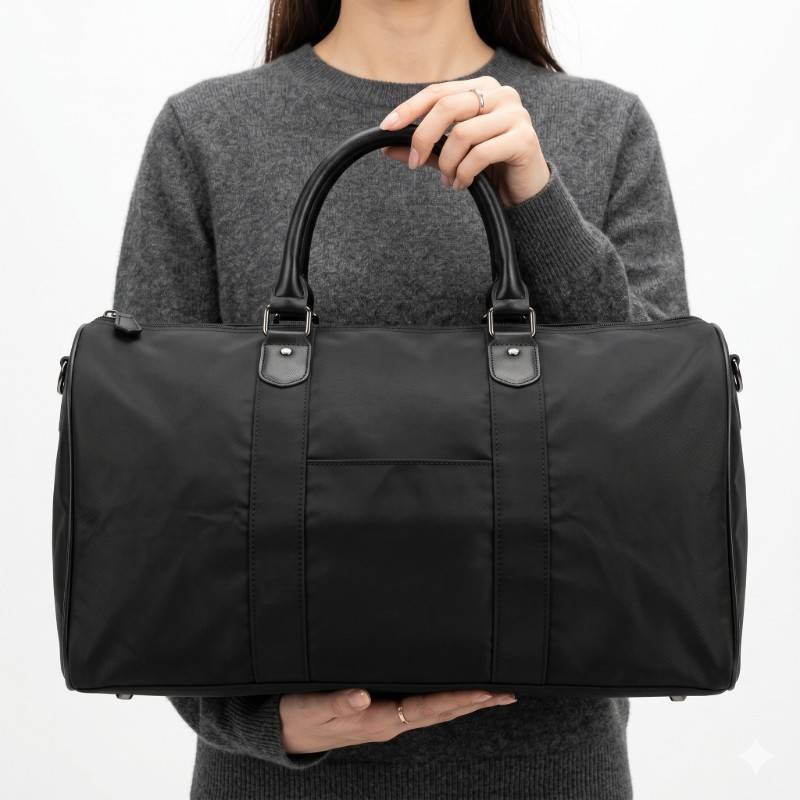 Black nylon duffle bag - view 2