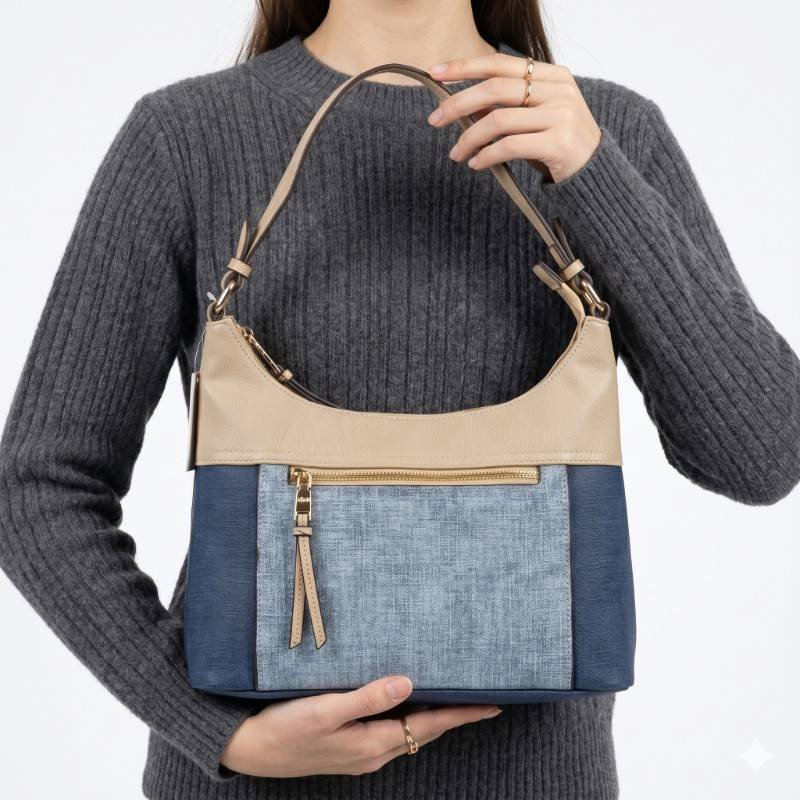Maria c brand denim shoulder bag - view 2