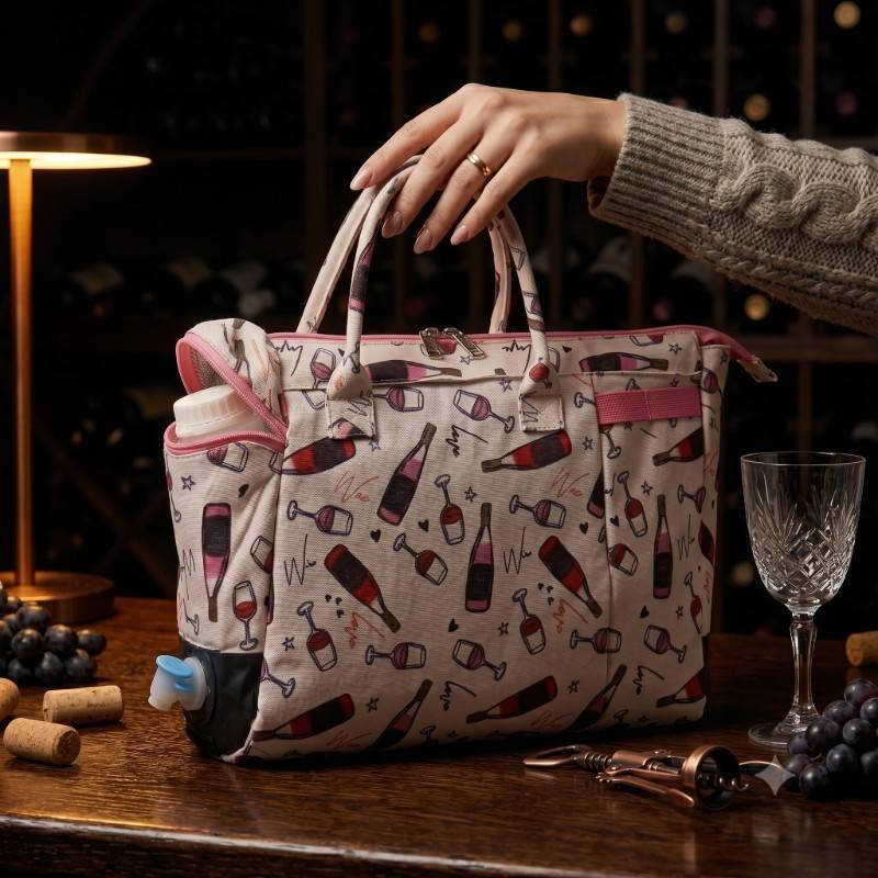 Serra insulated water cooler tote bag  featuring a water bottle in it - view 2