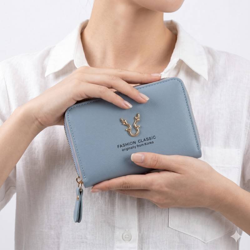 Light blue women's short wallet - view 2