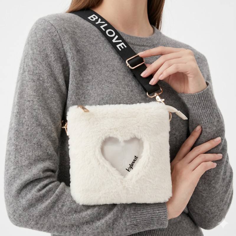 BYLOVE white faux fur crossbody - view 2