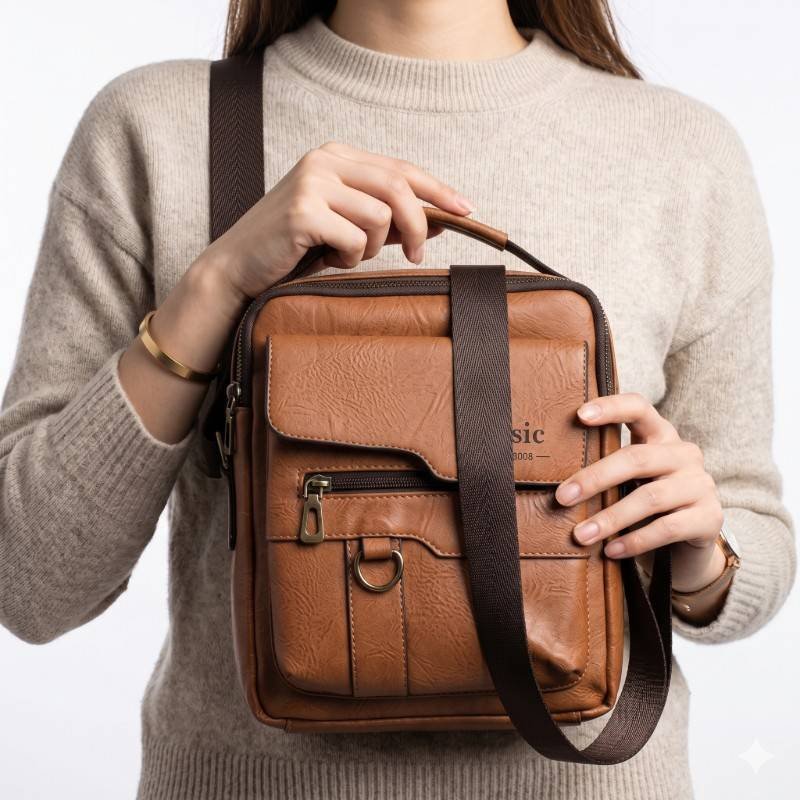 WEIXIER men's leather crossbody - view 2