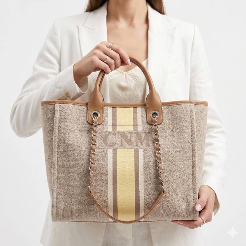 beige Lily and Bean canvas tote bag - view 2