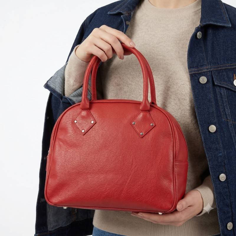 red dome-shaped handbag - view 2