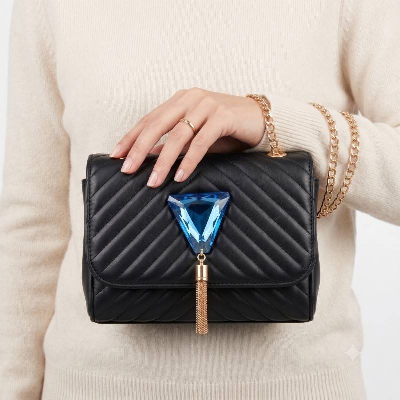 black quilted crossbody bag - view 2