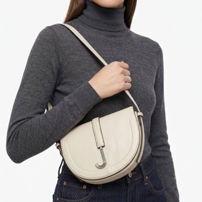 white JEANASIS Metal J-Round Crossbody - view 2