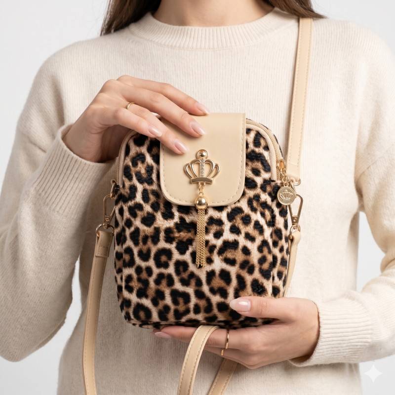 Leopard print mobile crossbody bag - view 2