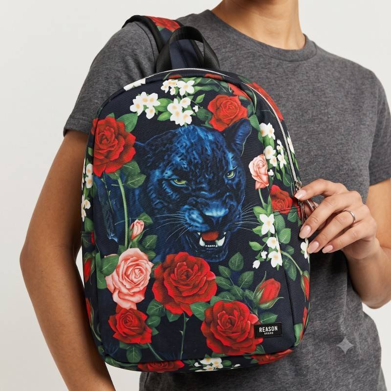 Beautiful floral puma face Bagpack - view 2