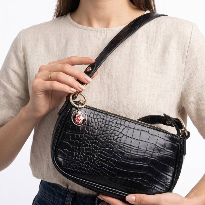 Black crocodile pattern Hand carry - view 2