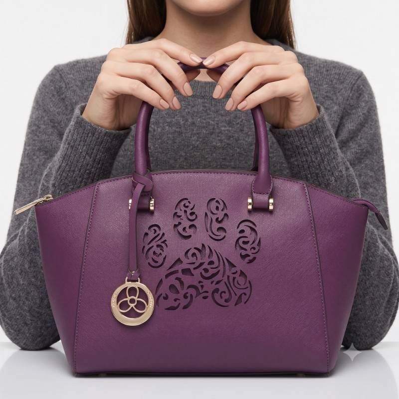 Beautiful Mavrgenta full stylish front cutwork high quality hand bag - view 2