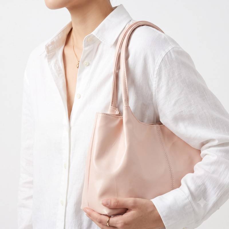 Peachy pink colour hand bag - view 2
