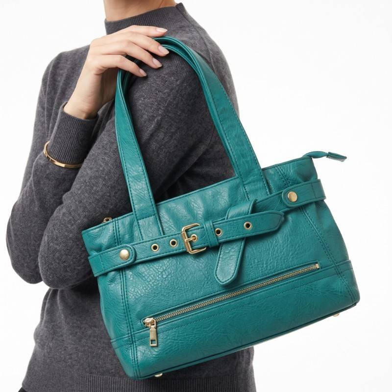 Sea green medium size hand bag - view 2