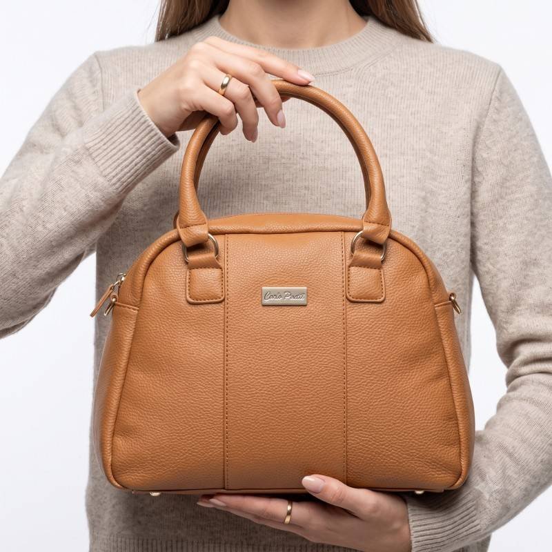 Brown colour medium size hand bag - view 2