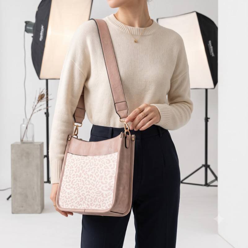 Dual contrast leather crossbody - view 2