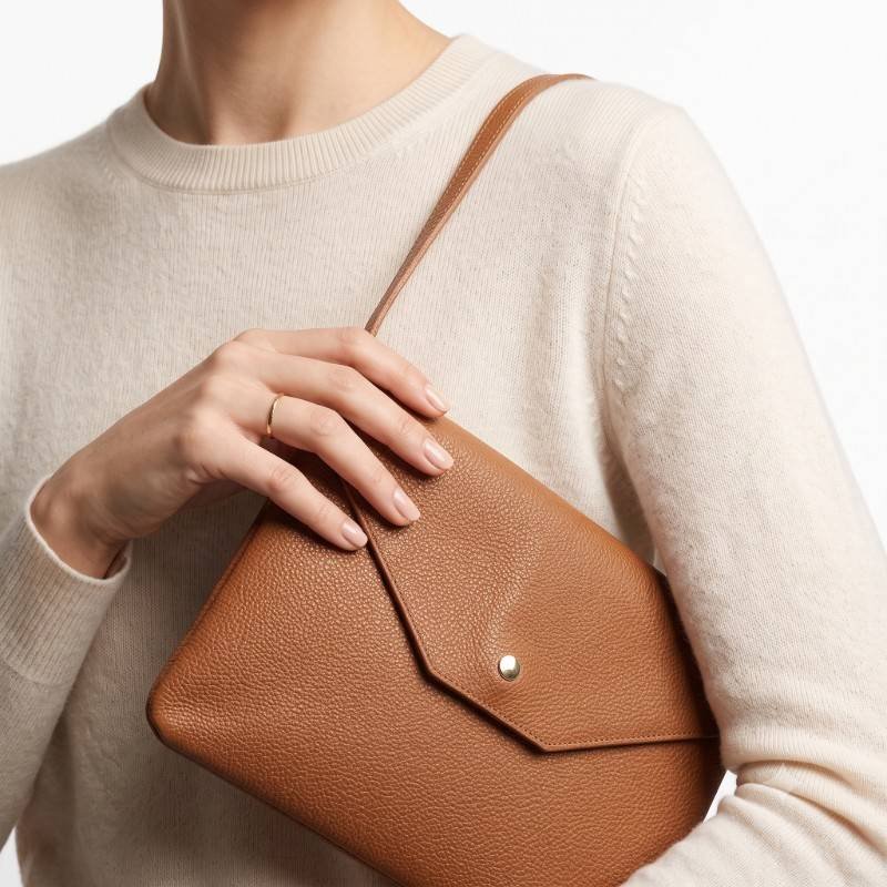 Brown leather texture crossbody  - view 2
