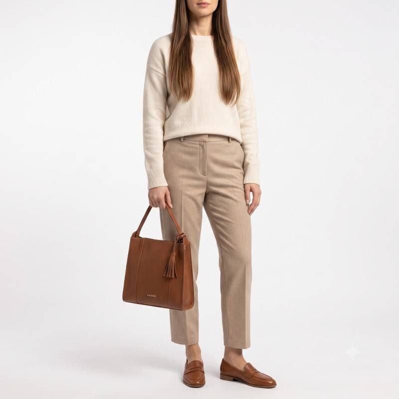 Lasocki brown stylish leather Handcarry+Crossbody  - view 2