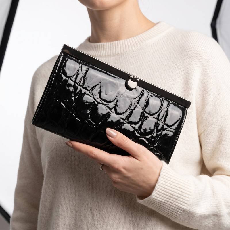 Black jelly leather clutch - view 2