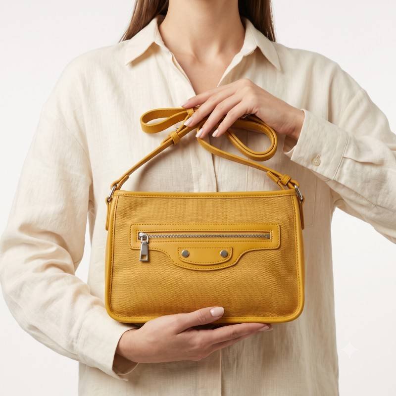 yellow canvas Delami Karlie crossbody bag - view 2