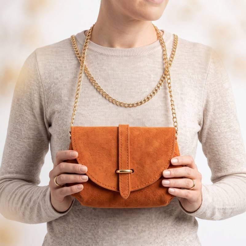 Rose Poudré Mini Suede Crossbody Bag - view 2