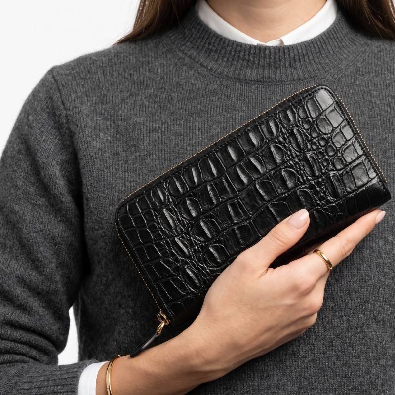 Black crocodile leather wallet - view 2