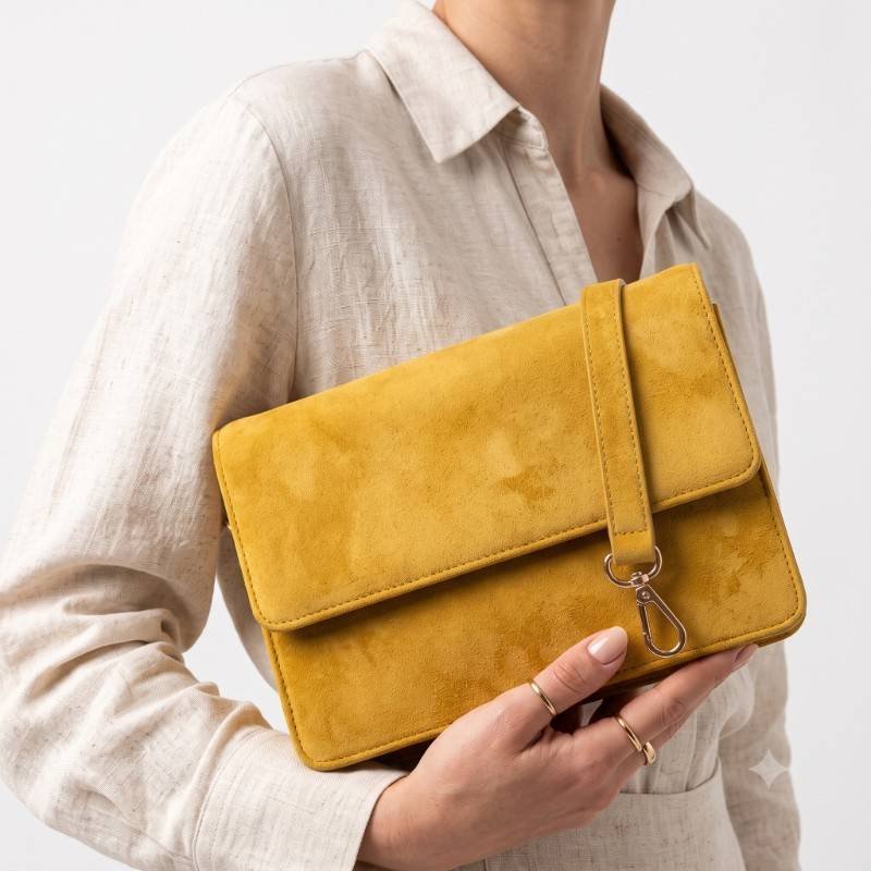 mustard yellow suede crossbody - view 2