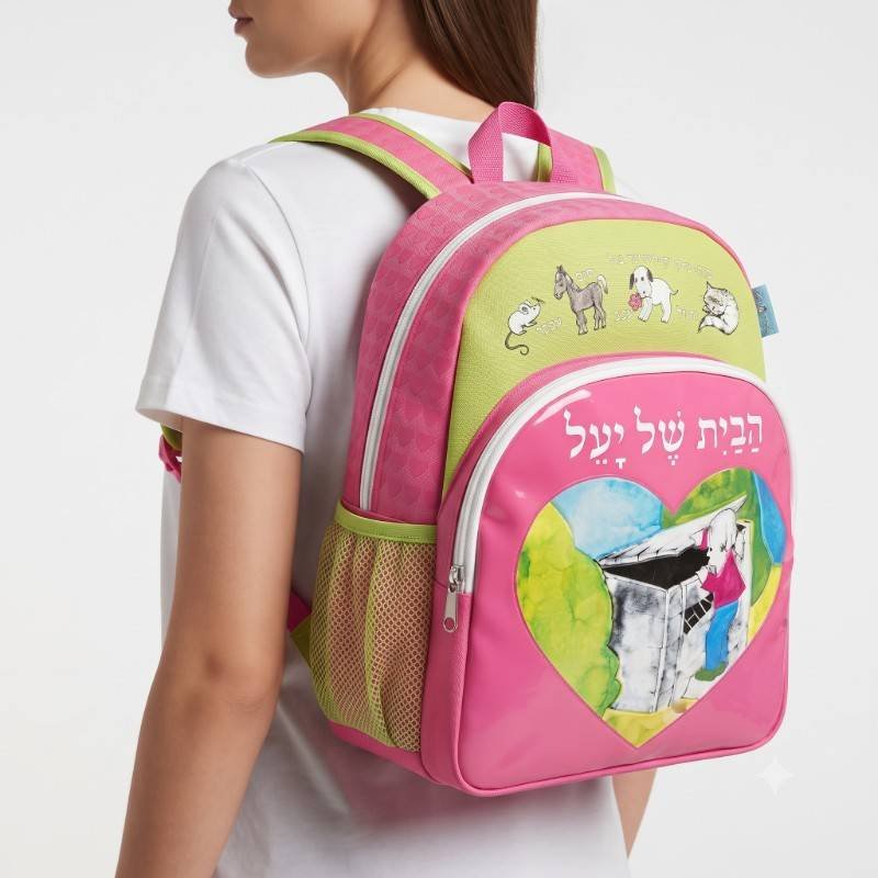 "HaBayit Shel Yael" Pink Kids School Backpack - view 2