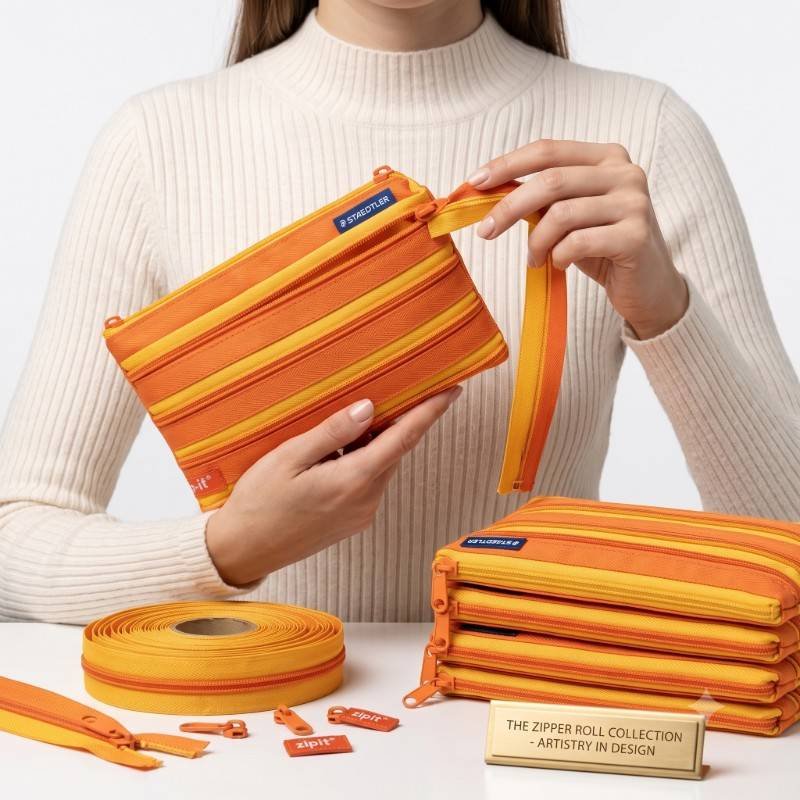 ZIPIT Patented One Long Zipper Multi-Color Pen Pouch for Kids & Teens view 2