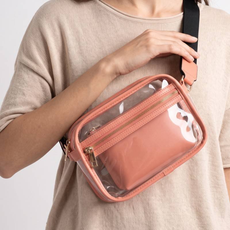 Beautiful transparent 2in1 crossbody view 2